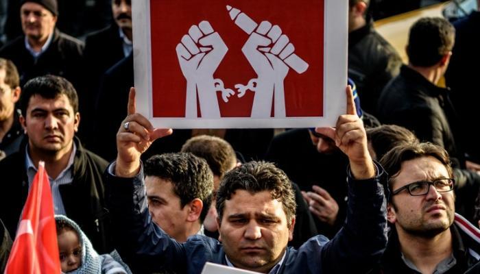 مظاهرات الصحفيين في تركيا