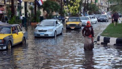 أمطار غزيرة في محافظة الإسكندرية المصرية