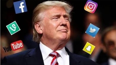 ترامب وحوله مواقع التواصل الاجتماعي