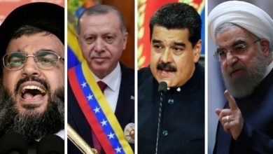 الرئيس حسن روحاني والرئيس الفنزويلي وأردوغان وحسن نصر الله